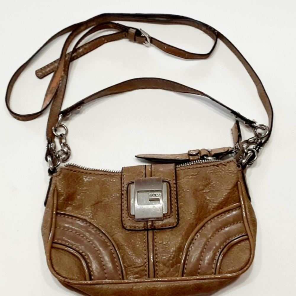 Guess Brown Leather Crossbody Bag
